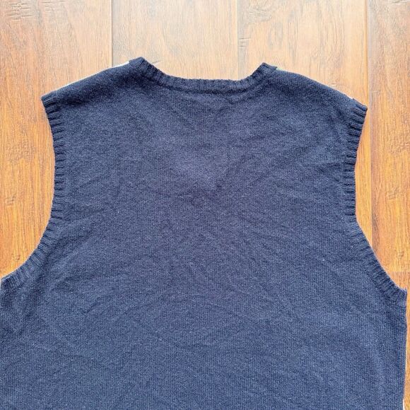 J Crew 100% Lambs Wools Mens‎ Argyle Sweater Vest Sz L Academia Preppy Classic - Picture 11 of 15